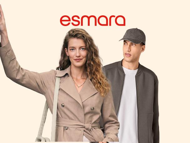 Woman in trench coat and man in bomber jacket and cap, casual fashion.