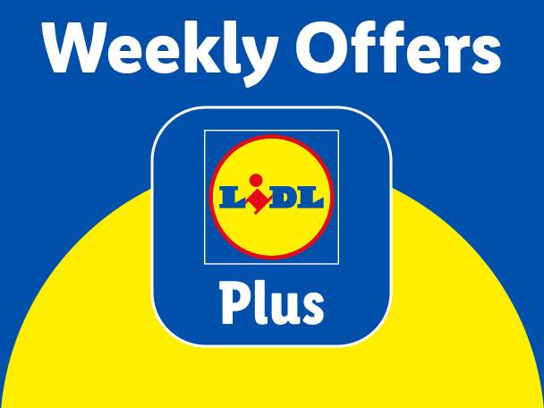 Lidl Plus app advertisement for weekly offers.